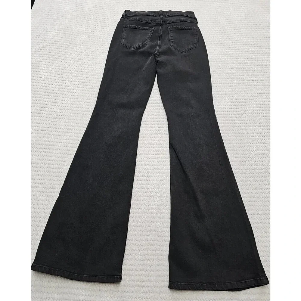 Fashion Nova Jeans Juniors Size 13 Black Bell Bottom Flare Leg High Rise - Picture 8 of 9